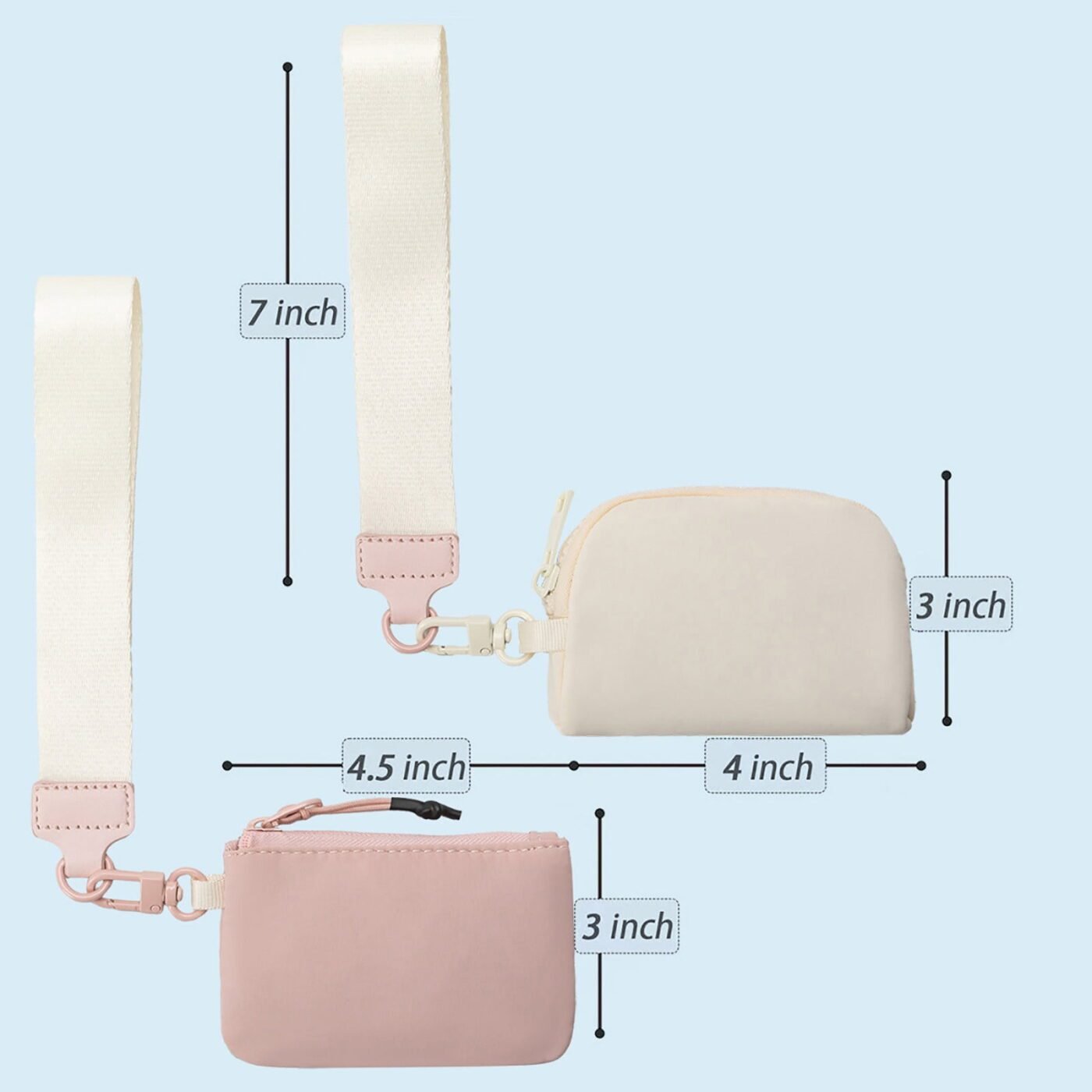 Keychain Wallet Mini Zip Around Wristlet Wallets For Women Detachable Dual Pouch Wristlet Portable Coin Purse Small Wallets For Travel Sports Outdoors Mint Green 2PCS 3 Keychain Wallet Mini Zip Around Wristlet Wallets For Women Detachable Dual Pouch Wristlet Portable Coin Purse Small Wallets For Travel Sports Outdoors Mint Green 2PCS - image 3