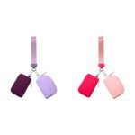 Keychain Wallet Mini Zip Around Wristlet Wallets For Women Detachable Dual Pouch Wristlet Portable Coin Purse Small Wallets For Travel Sports Outdoors Purple 1PCS & Watermelon Red 1PCS