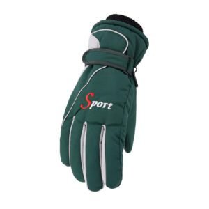 Ski Gloves Waterproof Gloves Winter Outdoor Men And Women Snow Skating Snowboarding Windproof Warm Ski Gloves Snow Gloves Winter Gloves W-Blue One Size Z-Green 2