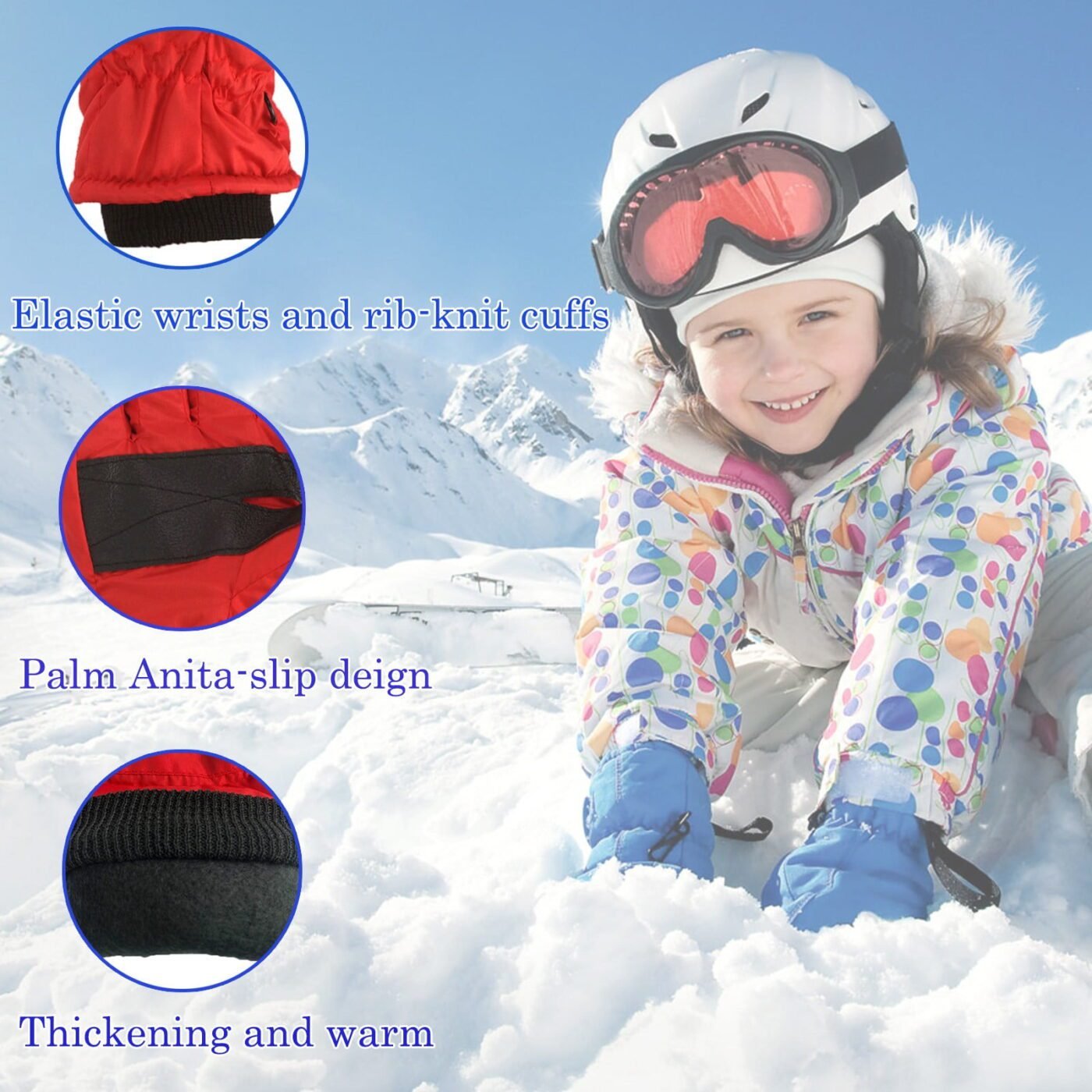 Gloves For Kids Toddler Skis Kids Gloves Winter Gloves Thick Gloves Stretchy Warm Gloves Boys Girls 6-24 Months 4-8 Year AHA1 kids snow gloves Red 4 Gloves For Kids Toddler Skis Kids Gloves Winter Gloves Thick Gloves Stretchy Warm Gloves Boys Girls 6-24 Months 4-8 Year AHA1 kids snow gloves Red - image 4