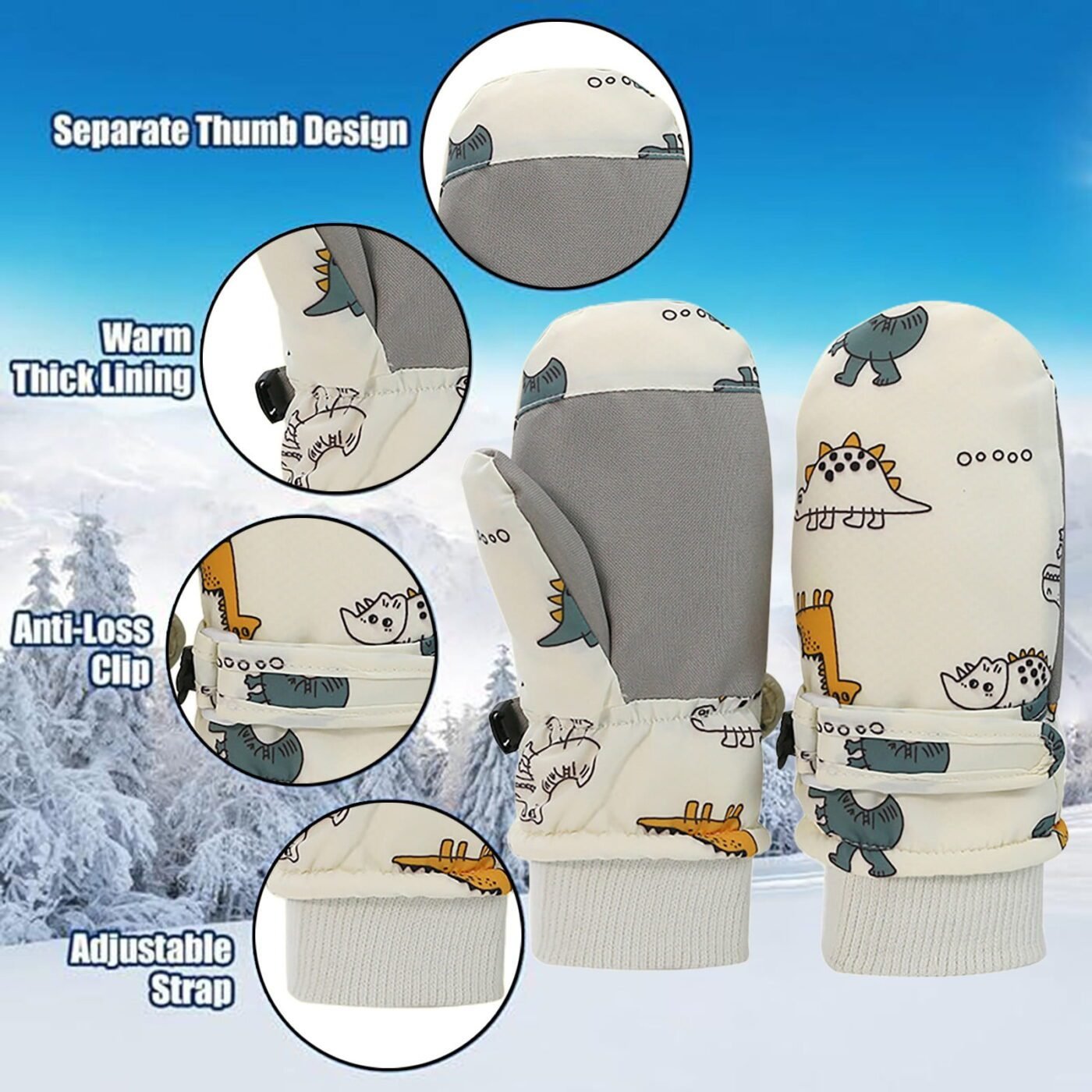 Gloves For Kids Toddler Skis Kids Gloves Winter Gloves Thick Gloves Stretchy Warm Gloves Boys Girls 6-24 Months 4-8 Years AHA5 kids snow gloves White 5 Gloves For Kids Toddler Skis Kids Gloves Winter Gloves Thick Gloves Stretchy Warm Gloves Boys Girls 6-24 Months 4-8 Years AHA5 kids snow gloves White - image 5