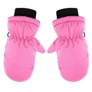 Gloves For Kids Toddler Skis Kids Gloves Winter Gloves Thick Gloves Stretchy Warm Gloves Boys Girls 6-24 Months One Size Pink