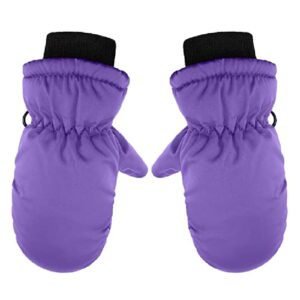Gloves For Kids Toddler Skis Kids Gloves Winter Gloves Thick Gloves Stretchy Warm Gloves Boys Girls 6-24 Months One Size Purple