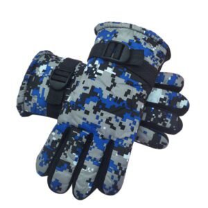 TAIAOJING Kids Winter Snow Ski Gloves Kids Winter Warm Windproof Cold Weather Outdoor Sports Gloves For Boys Girls Snow Gloves Ski Gloves One Size Blue