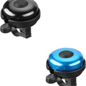 ZHUYING 2 pack Classic Bike Bell, Aluminum Bicycle Bell, Loud Crisp Clear Sound Bicycle Bike Bell for Adults Kids Blue+Black
