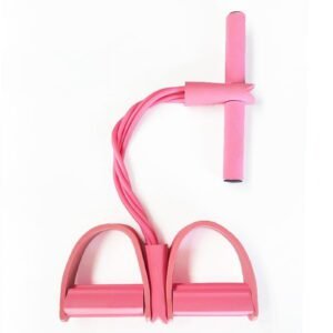 Tyidzon 4 Tube Pedal Ankle Puller, Yoga Pedal Resistance Elastic Pull Rope Fitness Sit-Up Exercise Equipment At Home Gym Arm Abs Leg Stretching Equipment Pink