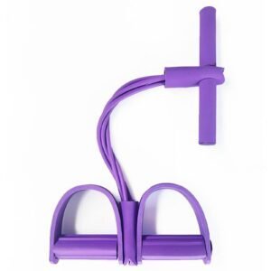 Tyidzon 4 Tube Pedal Ankle Puller, Yoga Pedal Resistance Elastic Pull Rope Fitness Sit-Up Exercise Equipment At Home Gym Arm Abs Leg Stretching Equipment Purple