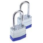 40Mm Thousand Layer Lock 2Pc 2X Dust Lock Laminated Key Lock 2 Same Key Padlocks Long 2 Pack One Size Silver
