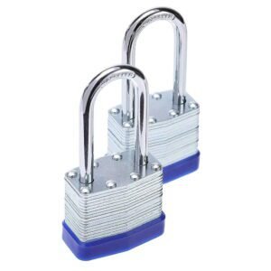 40Mm Thousand Layer Lock 2Pc 2X Dust Lock Laminated Key Lock 2 Same Key Padlocks Long 2 Pack One Size Silver