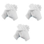 Cotton White Gloves 3Pcs Size S 3 Pairs Of Gloves 3 Pairs Of White Cotton Gloves Breathable Work Jewelry Inspection Etiquette Gloves Protective Gear S One Size A