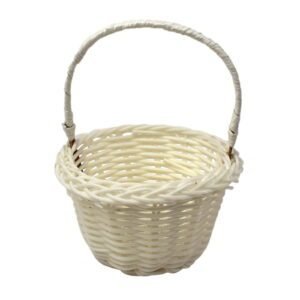Small Wall-Mounted Kitchen Storage Basket, Hanging Storage Wicker Baskets Wall Mounted Woven Hanging Basket Wicker Small Basket with Handle Wicker Basket with Handle Small Basket Organizer White Wedding Flower Basket