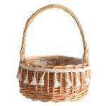 Small Wall-Mounted Kitchen Storage Basket, Hanging Storage Wicker Baskets Wall Mounted Woven Hanging Basket Wicker Small Basket with Handle Wicker Basket with Handle Small Basket Organizer L Wedding basket with tassels