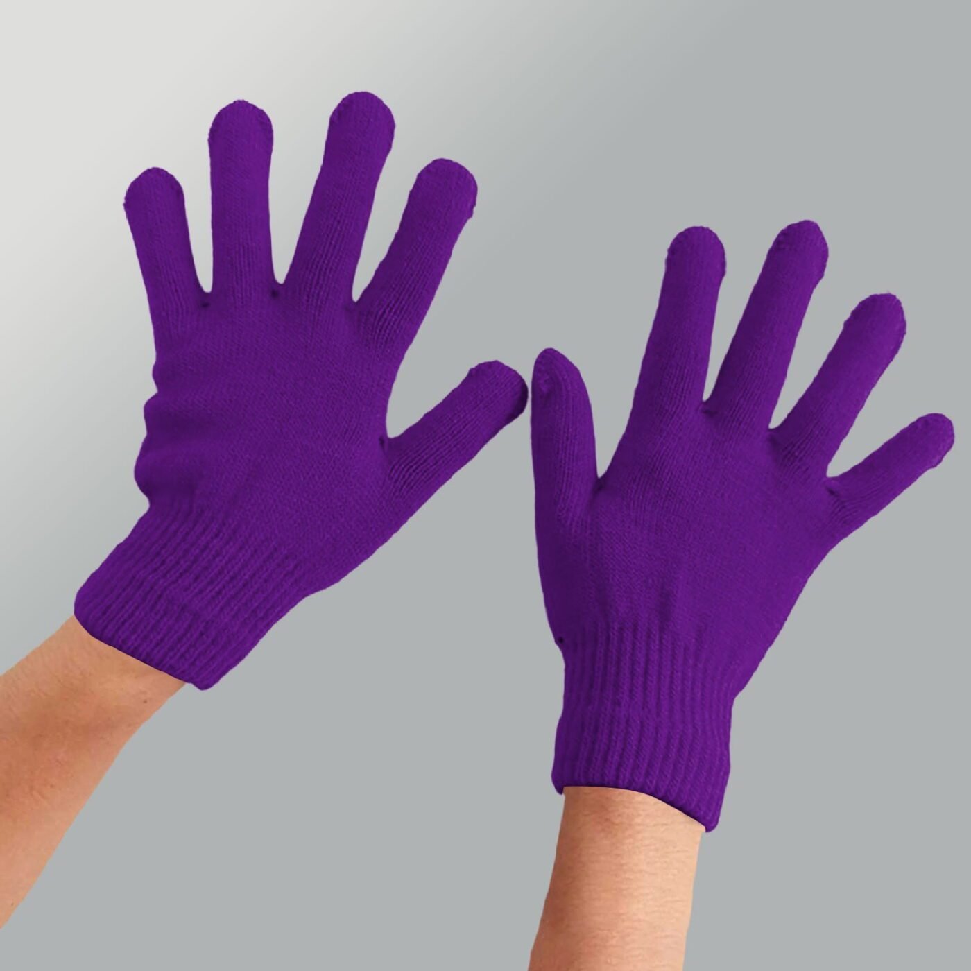 Winter Gloves Warm Strecty Knit Gloves for Men Women- Dark Gray One Size Purple 2 Winter Gloves Warm Strecty Knit Gloves for Men Women- Dark Gray One Size Purple - image 2