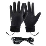 Heated Gloves Heated Gloves for Men Women with 3 Heat Settings Touchscreen Warming Gloves for Climbing Hiking Cycling Camping- Grey 26 Black