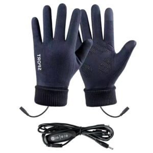 Heated Gloves Heated Gloves for Men Women with 3 Heat Settings Touchscreen Warming Gloves for Climbing Hiking Cycling Camping- Grey 26 Navy