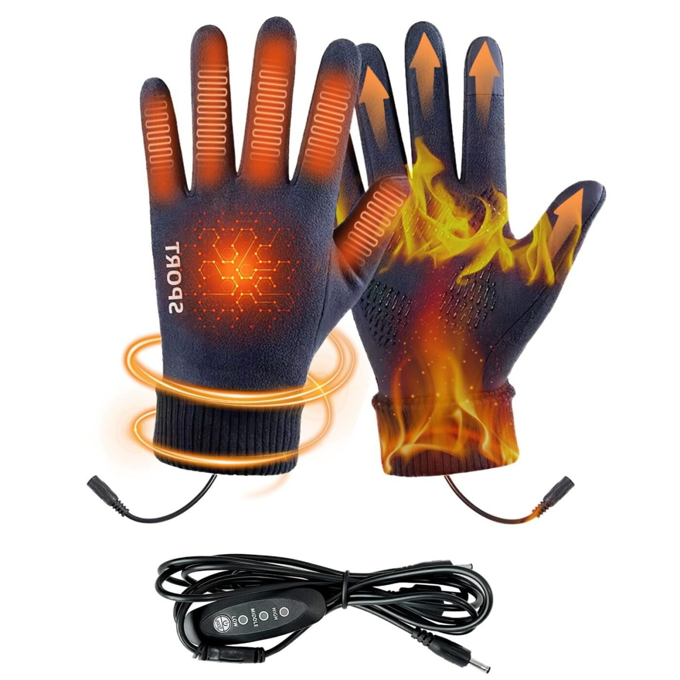 Heated Gloves Heated Gloves for Men Women with 3 Heat Settings Touchscreen Warming Gloves for Climbing Hiking Cycling Camping- Grey 26 Navy 2 Heated Gloves Heated Gloves for Men Women with 3 Heat Settings Touchscreen Warming Gloves for Climbing Hiking Cycling Camping- Grey 26 Navy - image 2
