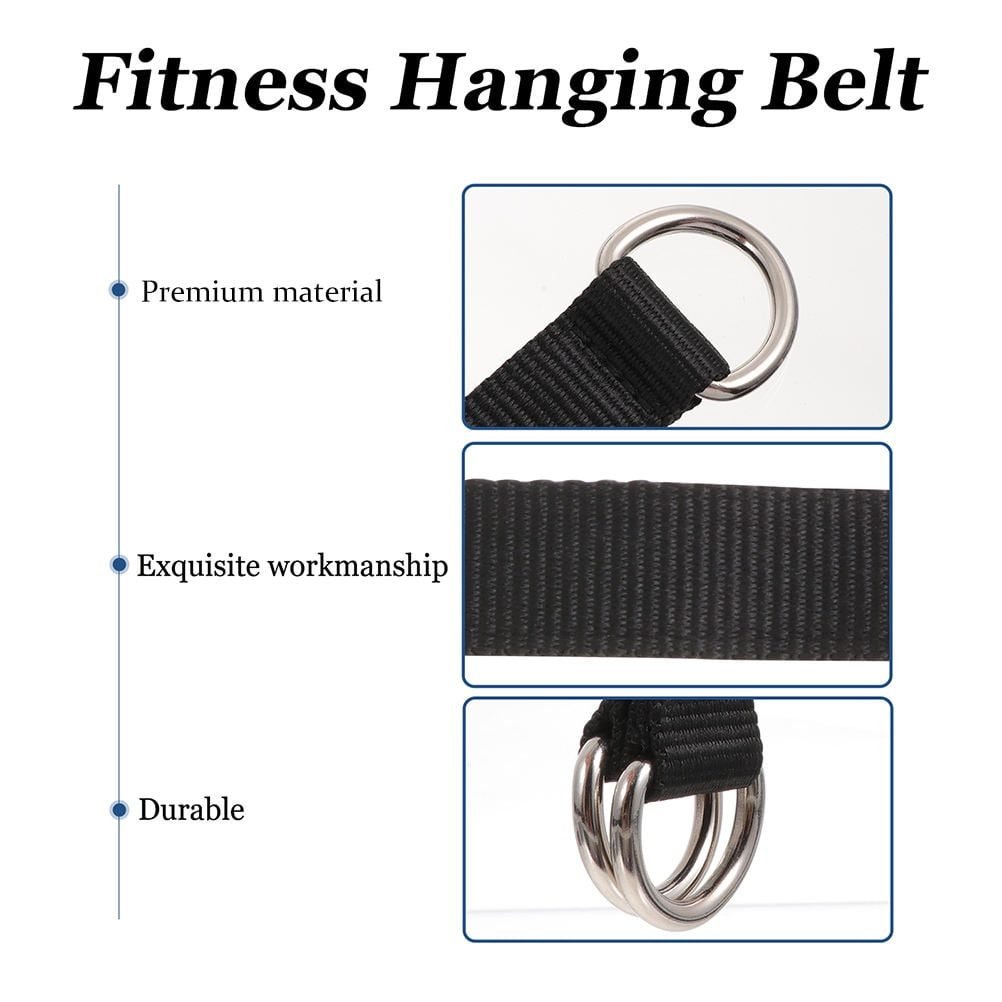 Worgeous 3 Pcs Fitness Horizontal Bar Strap Hanging Training Belt Pull Ups Black 2 Worgeous 3 Pcs Fitness Horizontal Bar Strap Hanging Training Belt Pull Ups Black - image 2