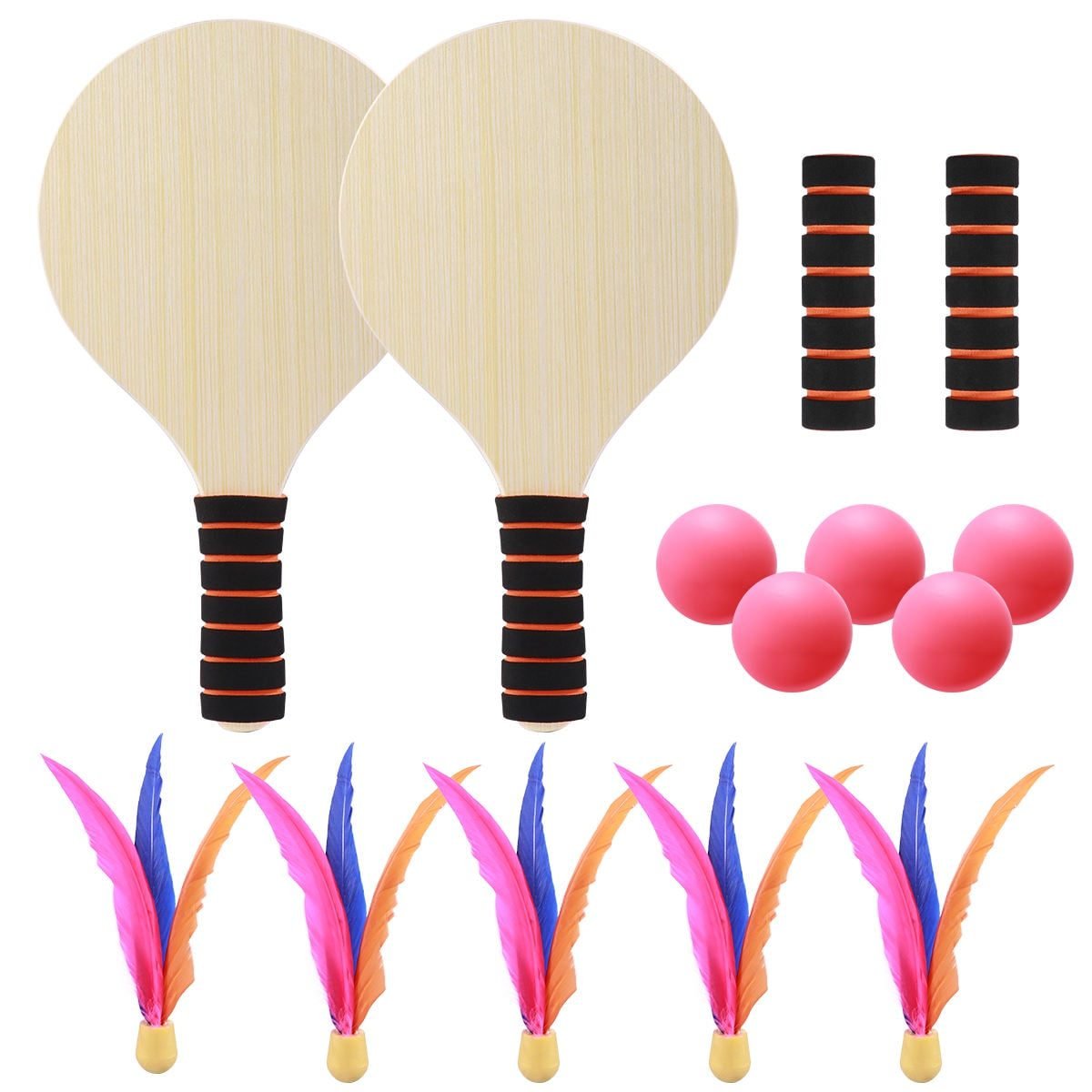 SWETRACE Badminton Rackets for Children Beach Tennis Racket Bamboo 2 Rackets Assorted Color 1 SWETRACE Badminton Rackets for Children Beach Tennis Racket Bamboo 2 Rackets Assorted Color