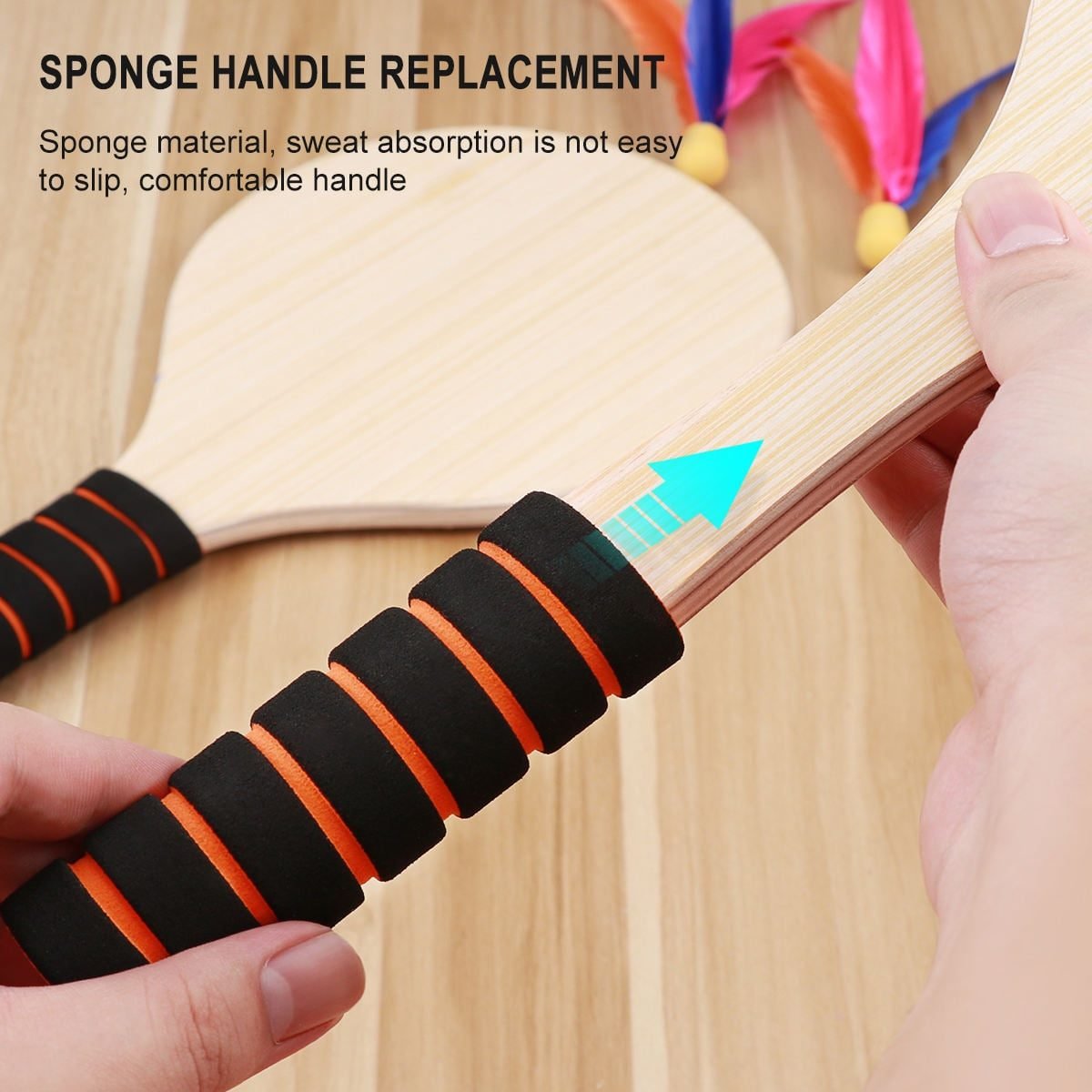 SWETRACE Badminton Rackets for Children Beach Tennis Racket Bamboo 2 Rackets Assorted Color 4 SWETRACE Badminton Rackets for Children Beach Tennis Racket Bamboo 2 Rackets Assorted Color - image 4