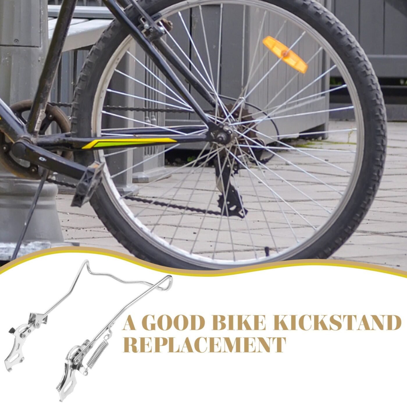 SWETRACE 1Set Steel Silver Double Legged Bike Kickstand for Stable Support Non Slip Feet Quick Adjustment 14.6x10x0.4in 3 SWETRACE 1Set Steel Silver Double Legged Bike Kickstand for Stable Support Non Slip Feet Quick Adjustment 14.6x10x0.4in - image 3