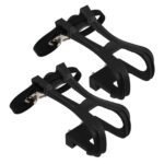 SWETRACE 2Pcs Bike Pedal Toe Cages And Straps Black for Secure Installation