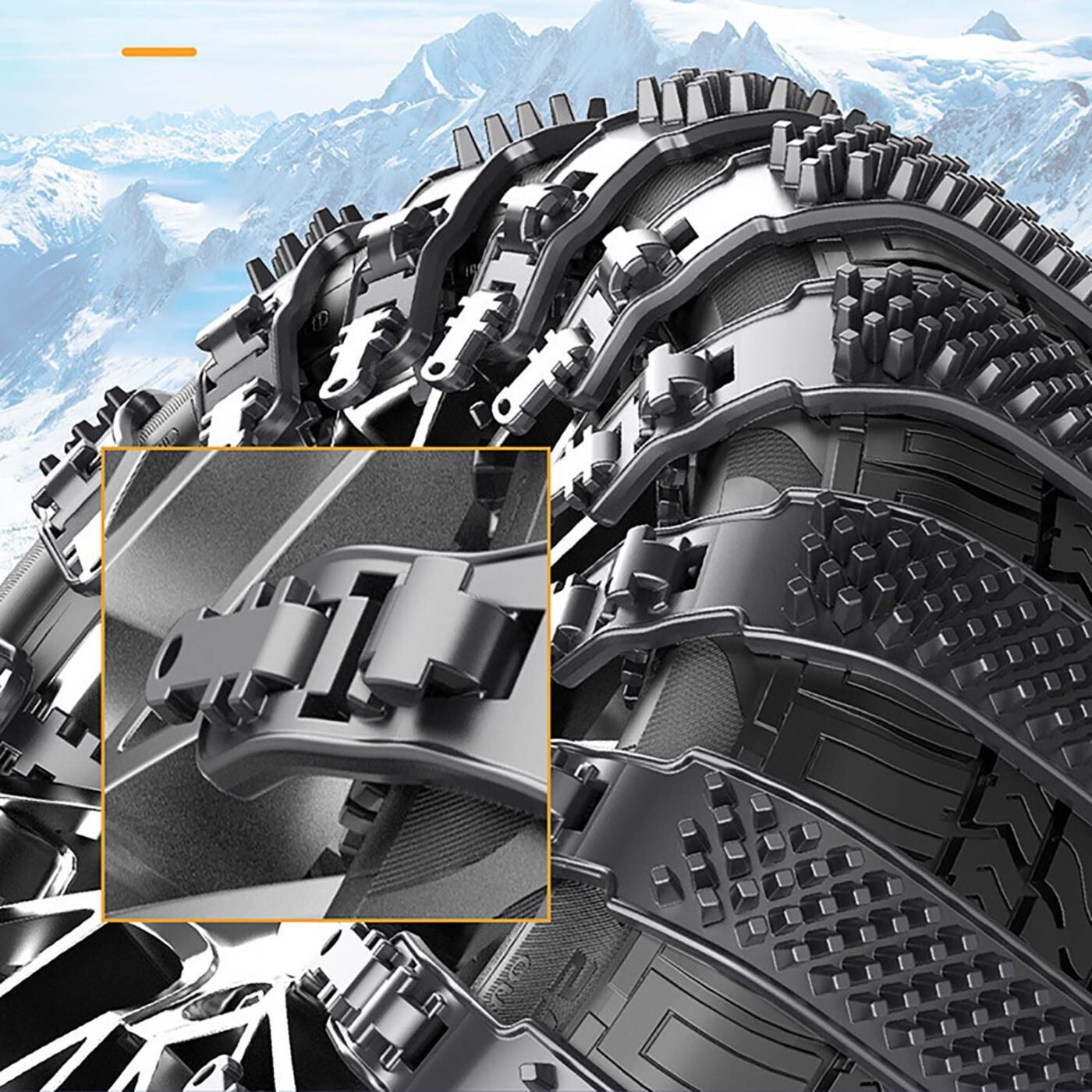 Reusable Anti Snow Chains of Car,Snow Tire Chains,Universal Adjustable Emergency Portable Snow Tire Chains for Car SUV Pickup Trucks Car Vuyungers Snow Chains Non-Slip Cable Tie Orange 4 Reusable Anti Snow Chains of Car,Snow Tire Chains,Universal Adjustable Emergency Portable Snow Tire Chains for Car SUV Pickup Trucks Car Vuyungers Snow Chains Non-Slip Cable Tie Orange - image 4