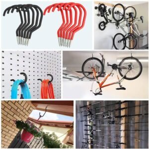 2025 New Bike Hooks for Garage Wall, Heavy Duty Bicycle Hangers for Hanging, Wall Mount Bicycle Storage for Ceilings, No Drill Large Ceiling Hooks for Hanging Plants
