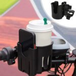 2-in-1 Bicycle Cup Holder with Mobile Phone Holder – Universal Water Bottle Holder, Coffee & Tea Mug Holder, for Electric Bike, Bicycle, Motorcycle, Stroller, Walker – Fits Phones Up to 6.5 Inches