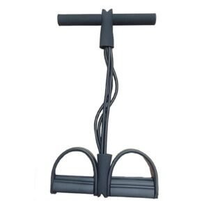 21 Fitness Resistance Bands-4 Tube Pedal Ankle Puller – Sit up Leg Stretch Rope Exercise Bands with Handles, Stretching Workout Fitness Bands for Arm Weights Exercise Equipment Black