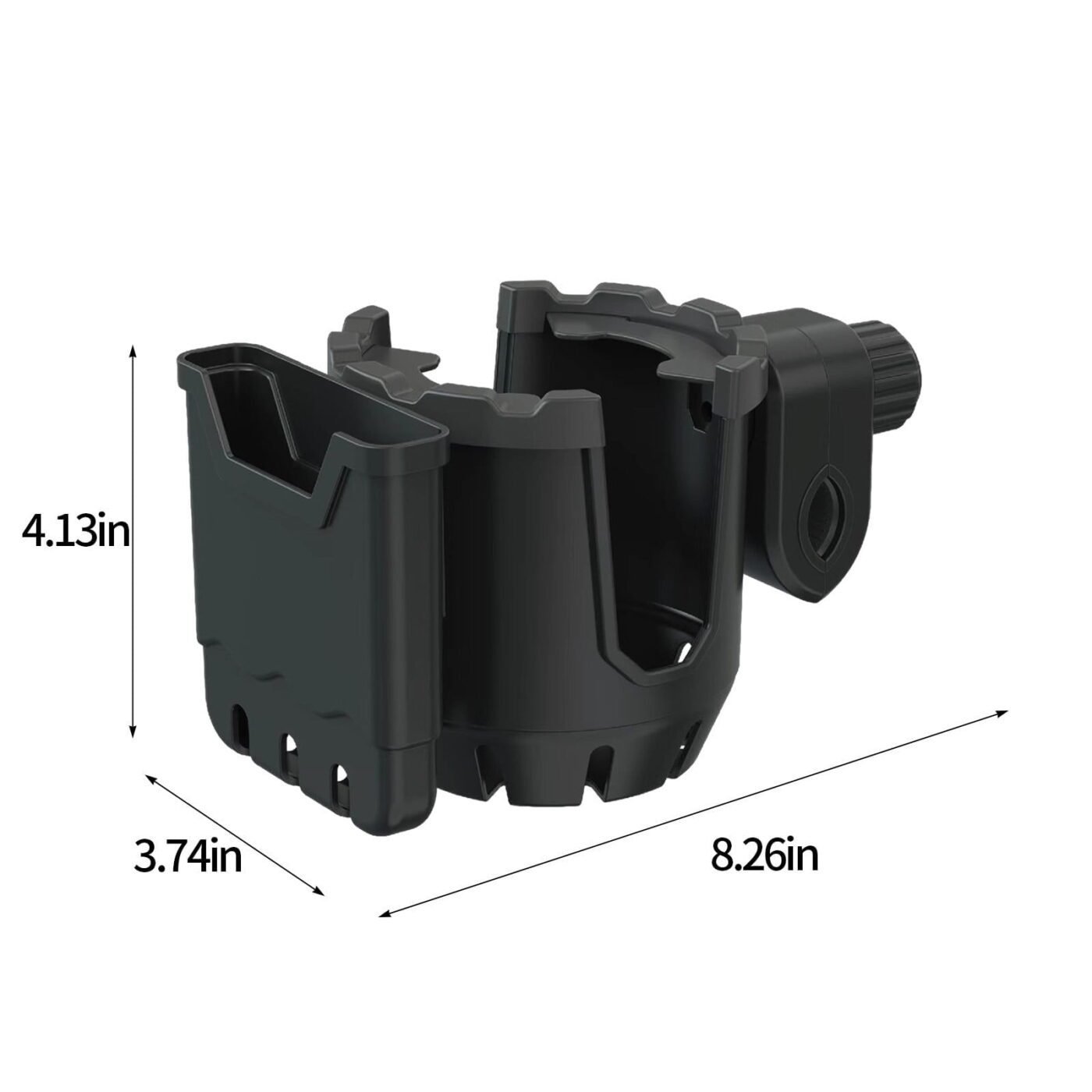 2-in-1 Adjustable Drink Holder,Universal Cup Holder with Cell Phone Holder,Large Diameter Design Bike Cup Holder for Wheelchair Walker Bike Free Size Green, Black, Orange 3 2-in-1 Adjustable Drink Holder,Universal Cup Holder with Cell Phone Holder,Large Diameter Design Bike Cup Holder for Wheelchair Walker Bike Free Size Green, Black, Orange - image 3