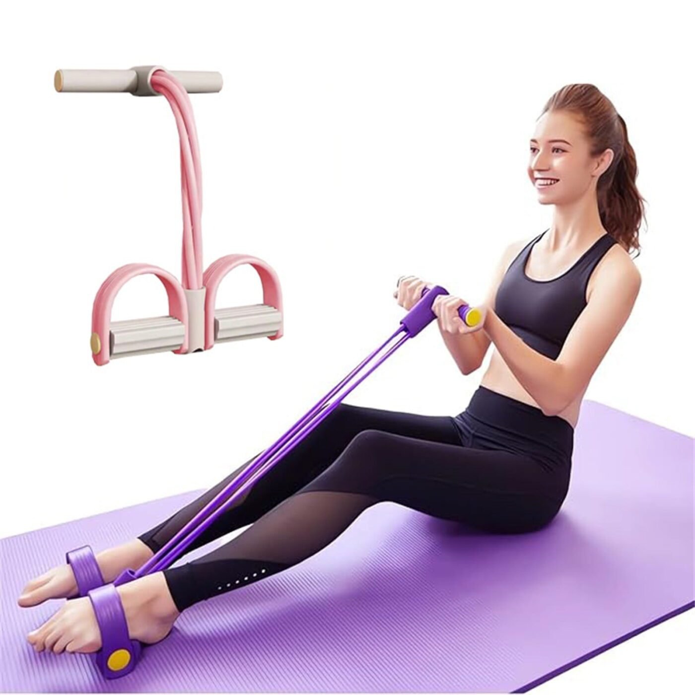 Clearance!4-Tube Pedal Puller Resistance Rope - Foot Pedal Resistance Band,Yoga Elastic Exercise Bands, for Women Jump Fitness, Abdomen/Arm Weight/Waist/Leg Stretching Slimming Training Pink 1 Clearance!4-Tube Pedal Puller Resistance Rope – Foot Pedal Resistance Band,Yoga Elastic Exercise Bands, for Women Jump Fitness, Abdomen/Arm Weight/Waist/Leg Stretching Slimming Training Pink