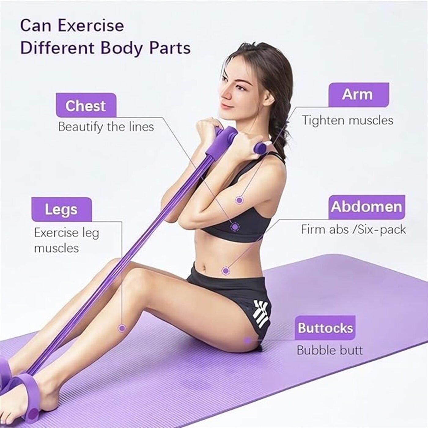 Clearance!4-Tube Pedal Puller Resistance Rope - Foot Pedal Resistance Band,Yoga Elastic Exercise Bands, for Women Jump Fitness, Abdomen/Arm Weight/Waist/Leg Stretching Slimming Training Pink 3 Clearance!4-Tube Pedal Puller Resistance Rope – Foot Pedal Resistance Band,Yoga Elastic Exercise Bands, for Women Jump Fitness, Abdomen/Arm Weight/Waist/Leg Stretching Slimming Training Pink - image 3
