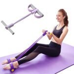 Clearance！4-Tube Pedal Puller Resistance Rope – Foot Pedal Resistance Band,Yoga Elastic Exercise Bands, for Women Jump Fitness, Abdomen/Arm Weight/Waist/Leg Stretching Slimming Training Purple