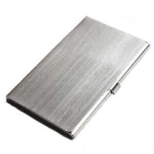 Slim Business Card Case for Men & Women, Pocket Metal Case, Professional Stainless Steel Business Card Holders, Purse Name Card Holder, Buckle Style Shut, 1 Pcs, 3.62×2.28 3.62″ x 2.28″ Silver*3