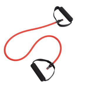 Resistance Bands with Handles, Exercise Bands with Handles, Single Resistance Bands for Resistance Training, Physical Therapy,Home Workouts, Fitness, Pilates,Shoulder And Neck Stretching Equipment Red