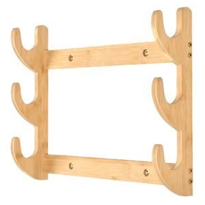 Bow Rack, Wall Mount Sword Holder, Wooden Wall Mount Bow Hanger Heavy Duty Archery Bows Wall Holder for Compound & Recurve Bows, Only Rack, 1 Pcs, 15.35×11.81×1.57 15.35″ x 11.81″ x 1.57″ Beige