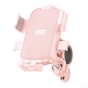 Bicycle Phone Holder – Universal – Shock and Vibration Protection Bicycle/Motorcycle/Scooter/ATV – Phone Stand – Smartphone Holder – 360 Degree Rotatable – Pink