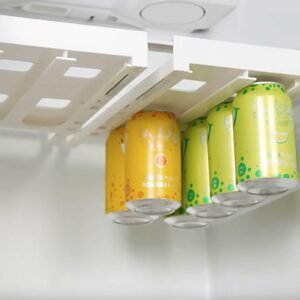Can Holder Fridge – Fridge Organizer Hanging – Soda Can Rack – Beer Holder – Fridge Storage Rack – Hanging Drawer – Beverage Dispenser – Space Saving – Kitchen Accessories – Bottle Holder – Storage System – White – 1 Piece