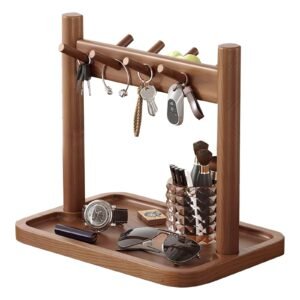 Key holder – Wooden organizer – Key rack – Jewelry holder – Desk organizer – Key tray – Storage tray – Necklace holder – Hall organizer – Home accessories – Jewelry rack – Storage – Display – 1 piece