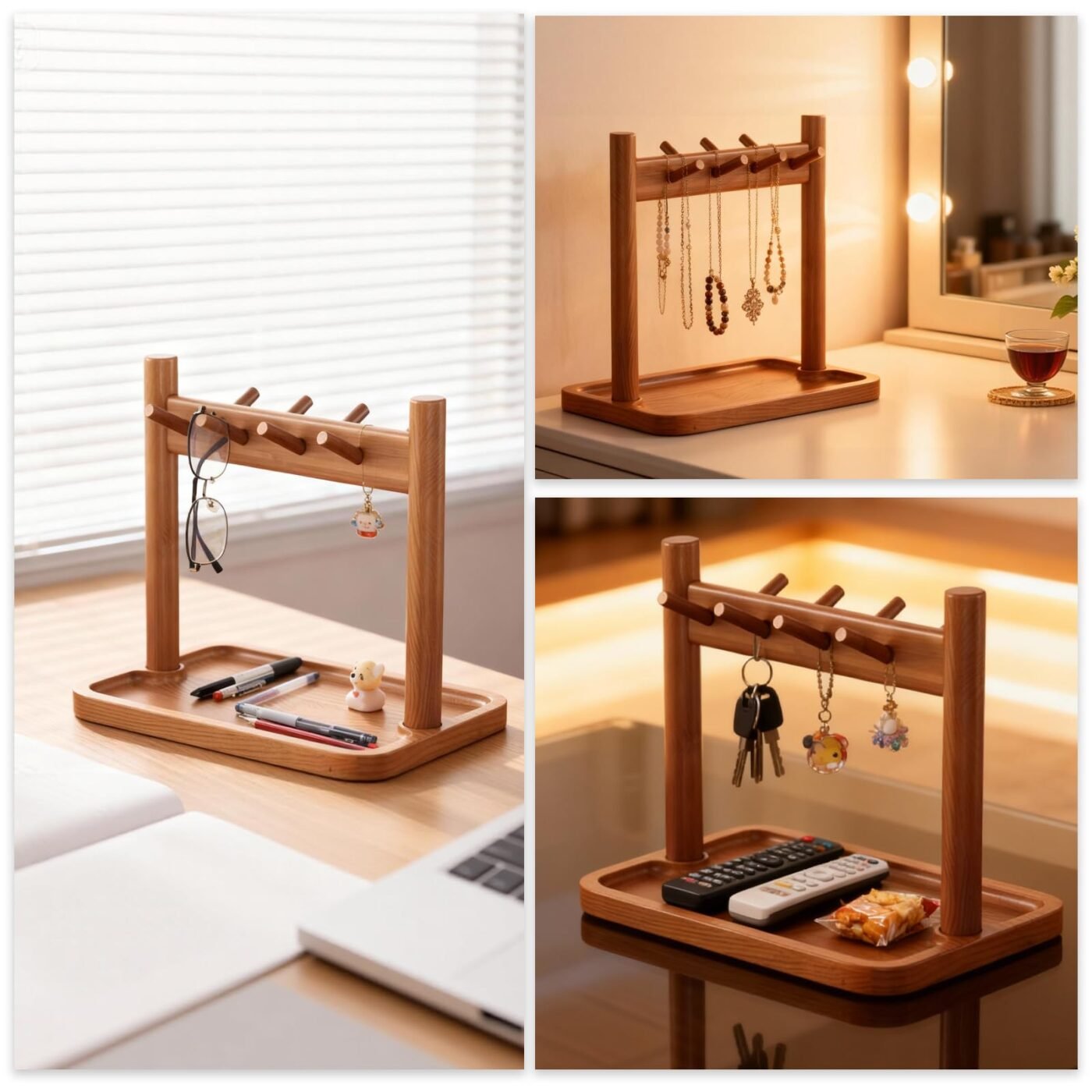 Key holder - Wooden organizer - Key rack - Jewelry holder - Desk organizer - Key tray - Storage tray - Necklace holder - Hall organizer - Home accessories - Jewelry rack - Storage - Display - 1 piece 5 Key holder – Wooden organizer – Key rack – Jewelry holder – Desk organizer – Key tray – Storage tray – Necklace holder – Hall organizer – Home accessories – Jewelry rack – Storage – Display – 1 piece - image 5