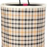Bicycle Basket – Handlebar Basket – Front Basket – Removable Bicycle Basket – Canvas Basket – Bicycle Accessories – Diamond Pattern – Retro Design – Vintage Look – Bicycle Storage Bag – Women and Men – City Bike – Shopping Basket – Beige Black – 1 Piece