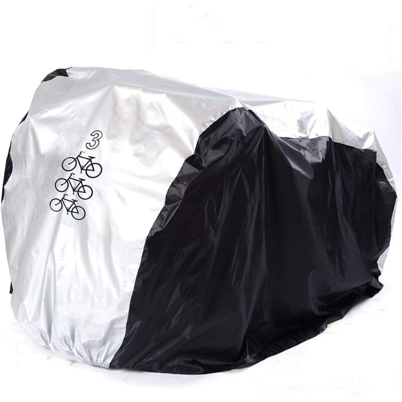 Bike Cover Waterproof 210T Nylon for 2 to 3 Bikes UV Resistant 1 Bike Cover Waterproof 210T Nylon for 2 to 3 Bikes UV Resistant