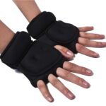Weighted Exercise Gloves, Pair of 2 lb,Sandbag Weight Bearing Training Gloves Fitness Gloves with Wrist Suort for Gym Boxing, Cross Training, Cardio Workouts Black free size