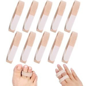 Hook and Loop Finger Wrap,Tutuviw 10 Pcs Washable and Reusable Buddy Straps for Fingers,Buddy Tape Finger Straps,Toe Separator for Bunion,Finger Brace for Injured/Jammed/Trigger Finger Support(Black) Skin