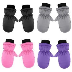 2T Gloves Kids Waterproof Gloves Kids Gloves Winter Gloves Thick Gloves Stretchy Warm Gloves Boys Girls 6-11 Year One Size color-1