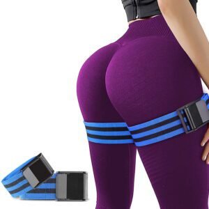 Blood Flow Restriction Bands for Women Glutes & Hip Building, Occlusion Training Bands, Best Fabric Resistance Bands for Exercising Your Butt, Squat, Thigh, Fitness Blue