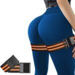 Blood Flow Restriction Bands for Women Glutes & Hip Building, Occlusion Training Bands, Best Fabric Resistance Bands for Exercising Your Butt, Squat, Thigh, Fitness Orange