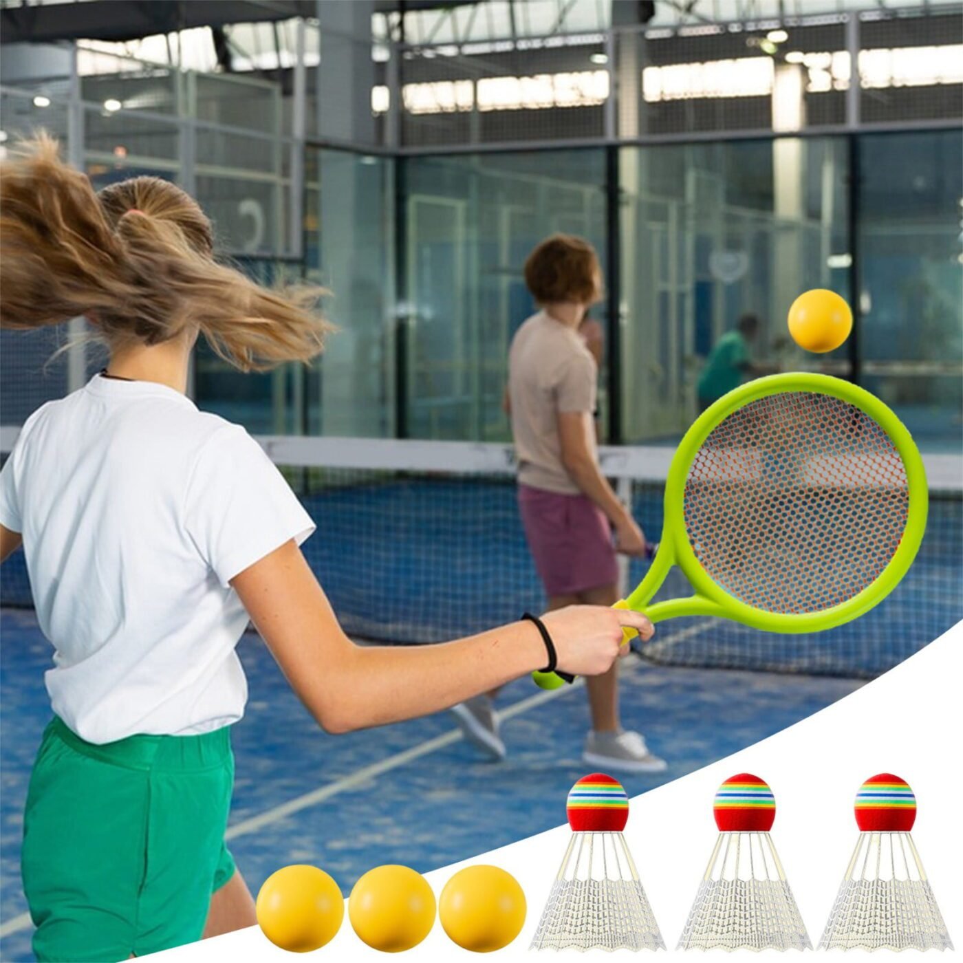 Kids Badminton & Tennis Set - Racket Family Sports Gift with Balls, Lightweight Beginner Gear for Ages 6-12, Indoor/Outdoor Play Blue 1 1 Kids Badminton & Tennis Set – Racket Family Sports Gift with Balls, Lightweight Beginner Gear for Ages 6-12, Indoor/Outdoor Play Blue 1