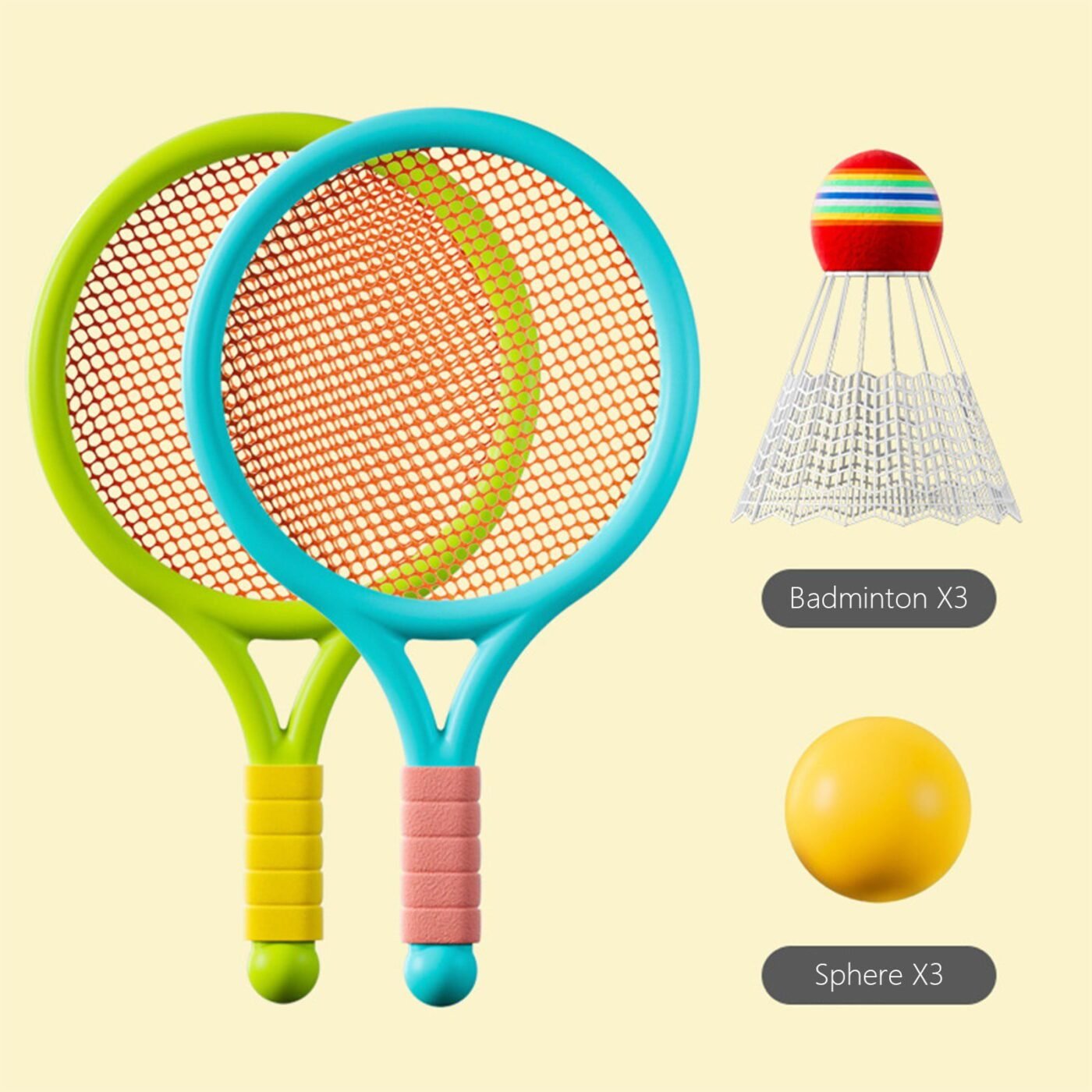 Kids Badminton & Tennis Set - Racket Family Sports Gift with Balls, Lightweight Beginner Gear for Ages 6-12, Indoor/Outdoor Play Blue 1 4 Kids Badminton & Tennis Set – Racket Family Sports Gift with Balls, Lightweight Beginner Gear for Ages 6-12, Indoor/Outdoor Play Blue 1 - image 4