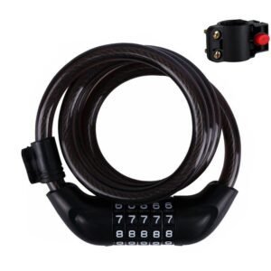 Bike Lock, Bike Locks Cable, High Security 5 Digit Resettable Combination Coiling Bicycle Lock, Heavy Duty Anti Theft Cable Locks